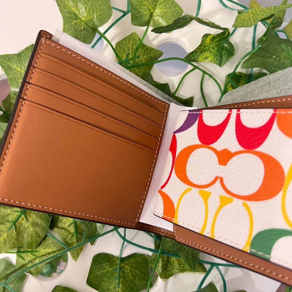 coach 3 In 1 Wallet In Rainbow Signature Canvas C9863 - Picture 5 of 6